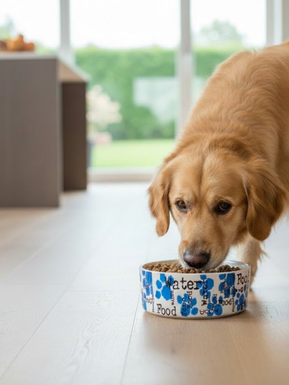 Blue Paws Medium Ceramic Dog Bowl